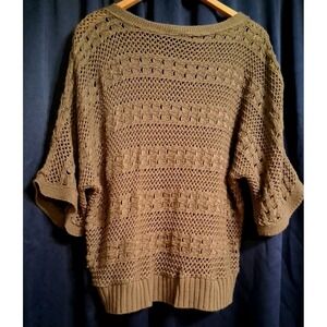 Vtg 90s Y2K Fairy Grunge Crochet Bell Sleeve Sweater USA XL STUNNING